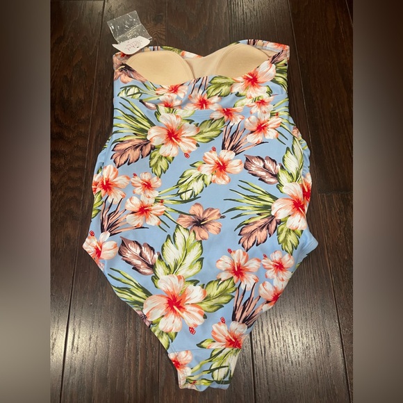 Isabel Maternity Size Small Swimsuit One Piece Strapless floral-New - Picture 4 of 6